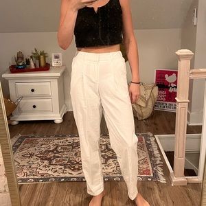 White linen pants